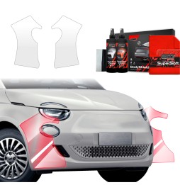 Støtfangerbeskytter Fiat 500 2016 - 2025 │ PPF beskyttelsesfolie Gjennomsiktig BodyShield