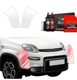 Støtfangerbeskytter Fiat Panda 2020 - 2025 │ PPF beskyttelsesfolie Gjennomsiktig BodyShield