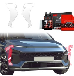 Støtfangerbeskytter Hyundai Bayon 2024 - 2025 │ PPF beskyttelsesfolie Gjennomsiktig BodyShield