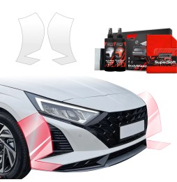 Støtfangerbeskytter Hyundai i20 2023 - 2025 │ PPF beskyttelsesfolie Gjennomsiktig BodyShield Image 1