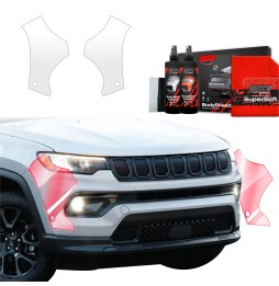 Støtfangerbeskytter Jeep Compass 2020 - 2024 │ PPF beskyttelsesfolie Gjennomsiktig BodyShield