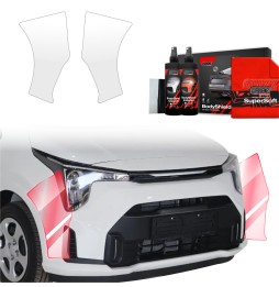 Støtfangerbeskytter Kia Picanto 2023 - 2025 │ PPF beskyttelsesfolie Gjennomsiktig BodyShield