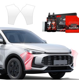 Støtfangerbeskytter MG ZS Hybrid+ 2024 - 2025 │ PPF beskyttelsesfolie Gjennomsiktig BodyShield