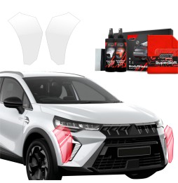 Støtfangerbeskytter Mitsubishi ASX Facelift 2024 - 2025 │ PPF beskyttelsesfolie Gjennomsiktig BodyShield