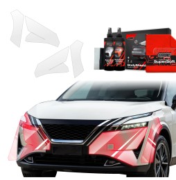 Støtfangerbeskytter Nissan Qashqai III 2021 - 2024 │ PPF beskyttelsesfolie Gjennomsiktig BodyShield