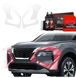 Støtfangerbeskytter Nissan X-Trail Facelift 2024 - 2025 │ PPF beskyttelsesfolie Gjennomsiktig BodyShield
