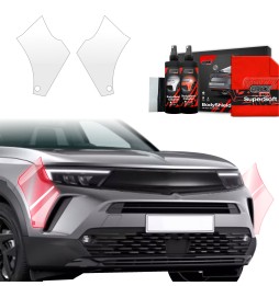 Støtfangerbeskytter Opel Mokka 2021 - 2025 │ PPF beskyttelsesfolie Gjennomsiktig BodyShield