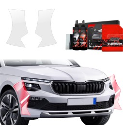 Støtfangerbeskytter Skoda Kamiq 2024 - 2025 │ PPF beskyttelsesfolie Gjennomsiktig BodyShield