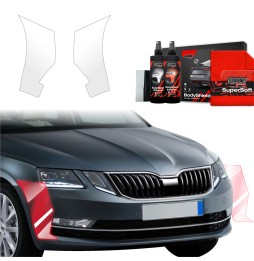 Støtfangerbeskytter Skoda Octavia III 2017 - 2020 │ PPF beskyttelsesfolie Gjennomsiktig BodyShield