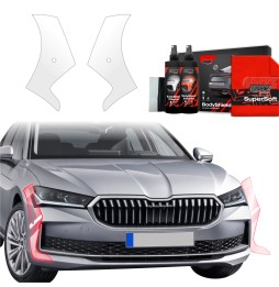 Støtfangerbeskytter Skoda Superb IV 2024 - 2025 │ PPF beskyttelsesfolie Gjennomsiktig BodyShield