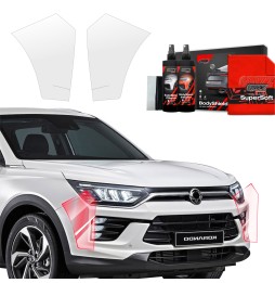 Støtfangerbeskytter SsangYong Korando 2023 - 2025 │ PPF beskyttelsesfolie Gjennomsiktig BodyShield
