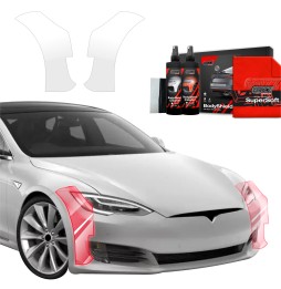 Støtfangerbeskytter Tesla Model S 2023 - 2025 │ PPF beskyttelsesfolie Gjennomsiktig BodyShield