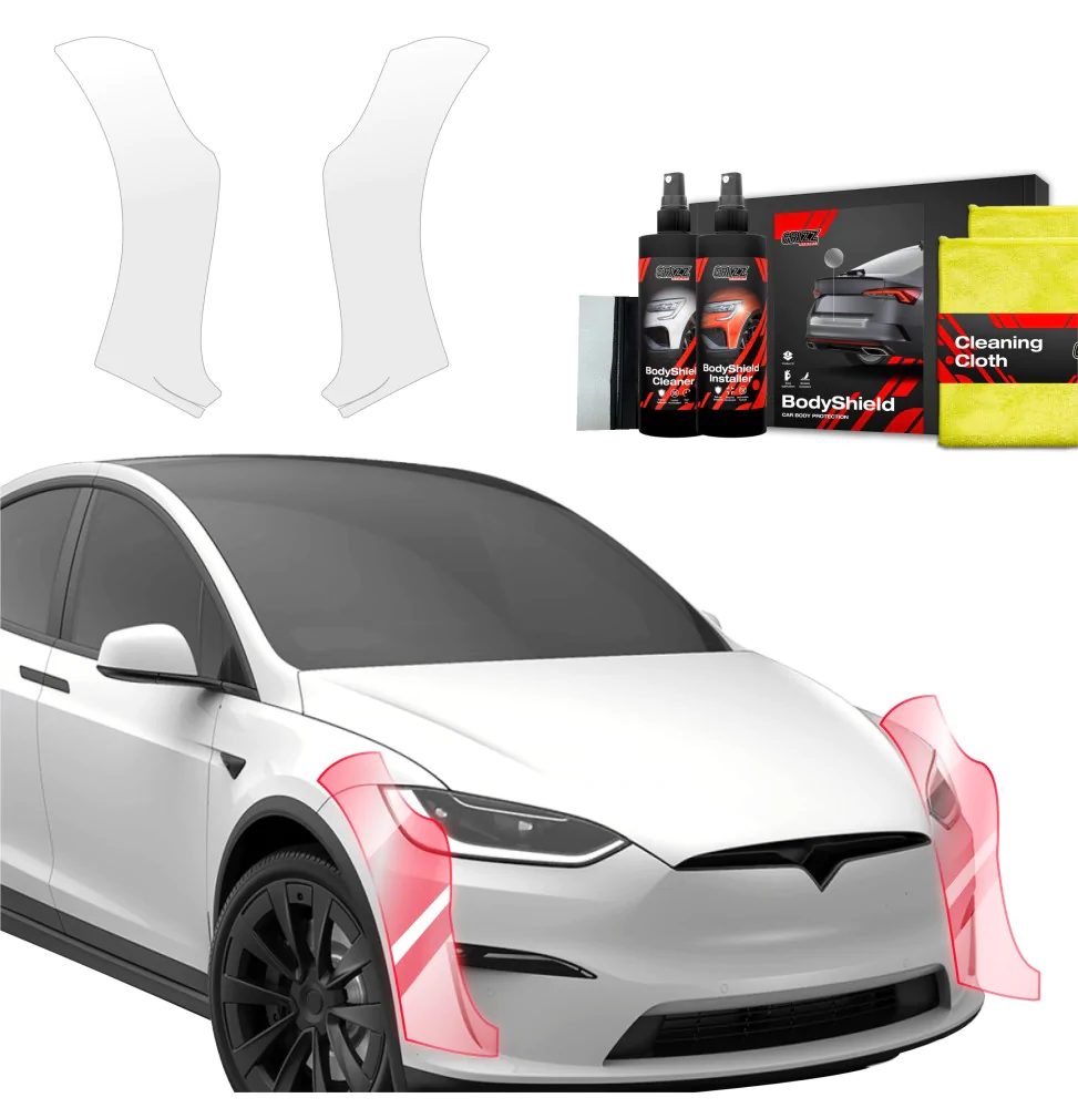 Støtfangerbeskytter Tesla Model X 2021 -> │ PPF beskyttelsesfolie Gjennomsiktig BodyShield