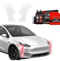 Støtfangerbeskytter Tesla Model Y 2020 - 2024 │ PPF beskyttelsesfolie Gjennomsiktig BodyShield