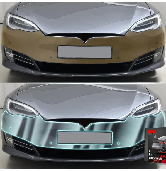 Støtfangerbeskytter Tesla Model Y Juniper 2024 -> │ PPF beskyttelsesfolie Gjennomsiktig BodyShield Image 4
