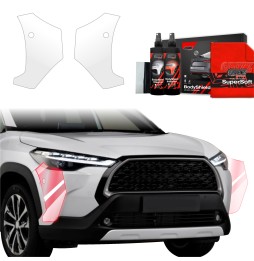 Støtfangerbeskytter Toyota Corolla Cross 2022 - 2025 │ PPF beskyttelsesfolie Gjennomsiktig BodyShield