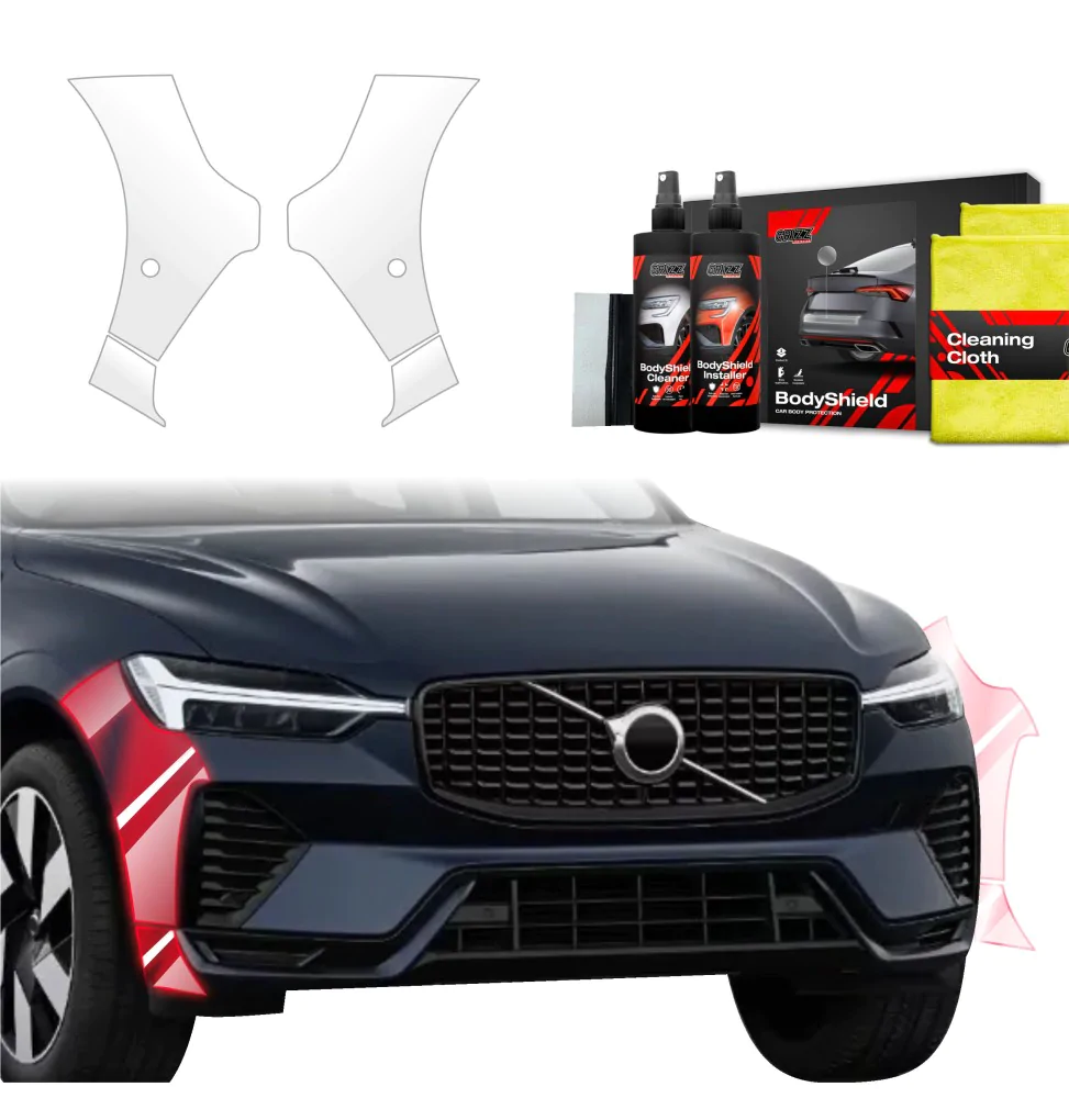 Støtfangerbeskytter Volvo XC60 II Facelift 2021 - 2025 │ PPF beskyttelsesfolie Gjennomsiktig BodyShield Image 1