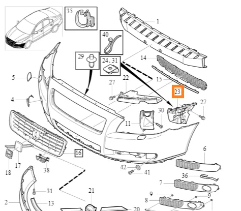 Støtfangerbrakett Volvo Genuine® S80 V70 2007-2016 │ venstre (til VIN 196947)