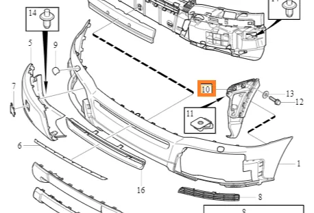 Støtfangerbrakett Volvo Genuine® XC90 2003-2006 │ venstre foran