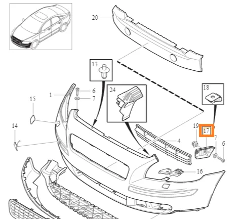 Støtfangerføring Volvo Genuine® S40, V50 2004-2012 │ venstre, bensin/diesel