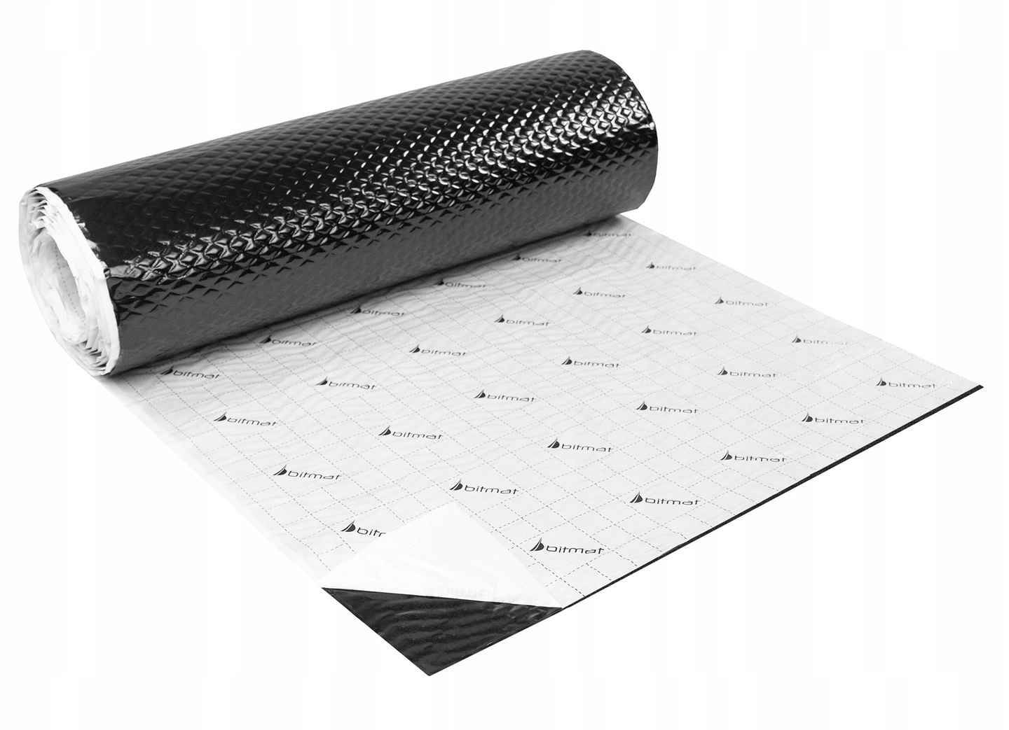 Støydempende butylmatte 2 mm med sort aluminium Bitmat BB-2 –  400 x 50 cm