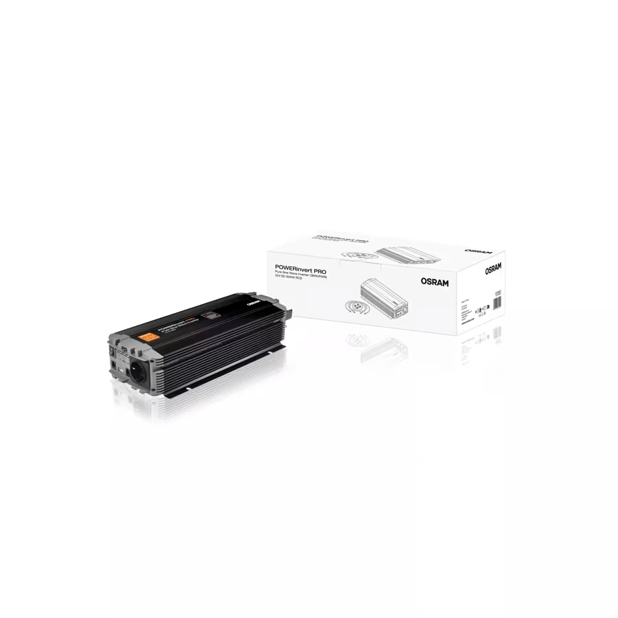 Strøminverter Osram POWERinvert PRO 600W │ Spenningsomformer Pure Sine Wave 12V til 230V