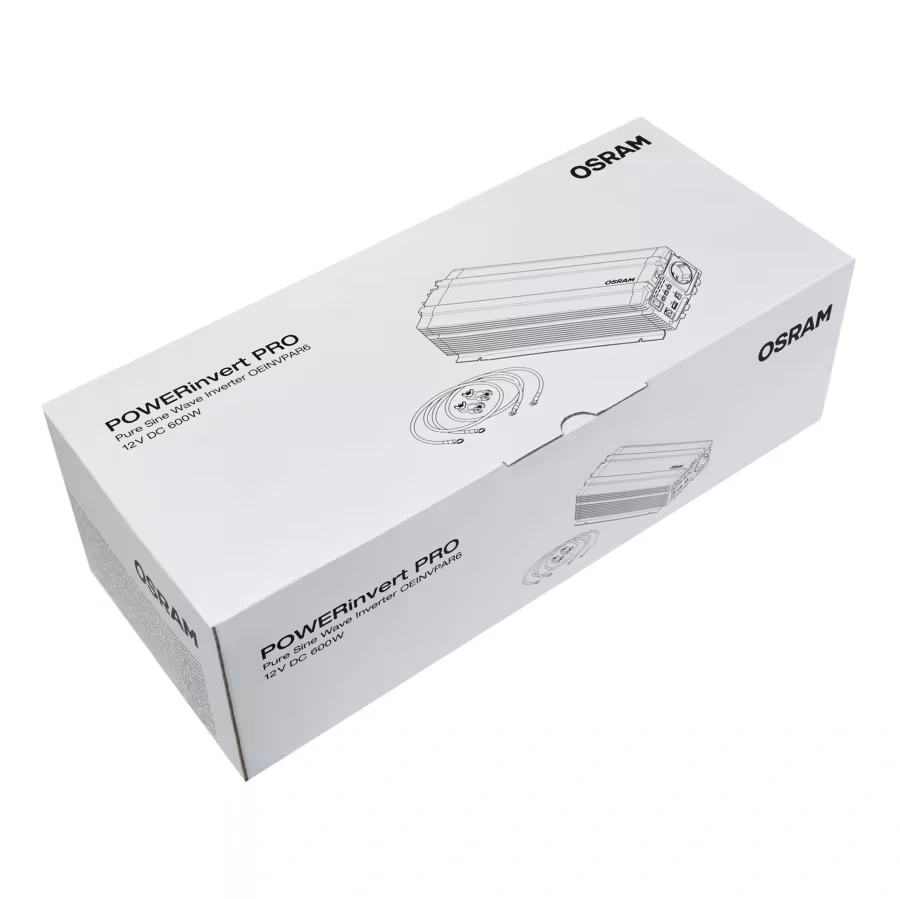 Strøminverter Osram POWERinvert PRO 600W │ Spenningsomformer Pure Sine Wave 12V til 230V – bilde 9