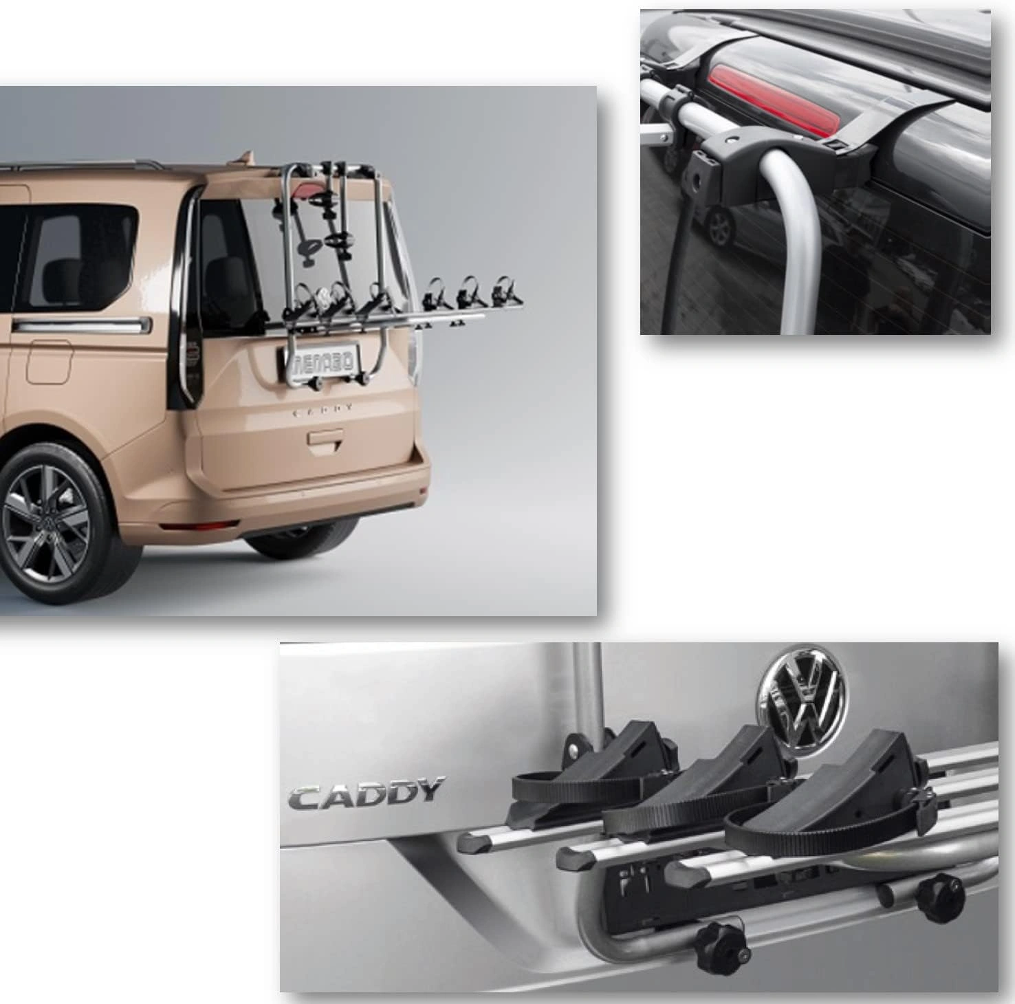 Sykkelstativ til bakluke VW Caddy / Caddy Maxi / Caddy California V (2021+) – maks 3 sykler – bilde 5