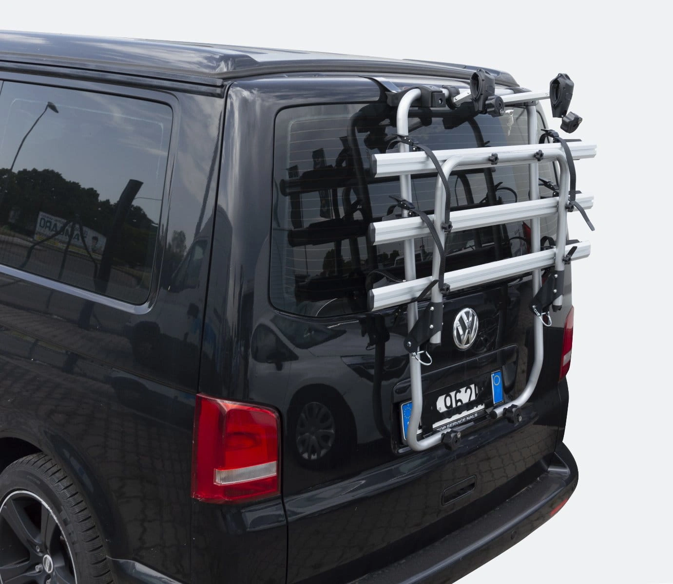 Sykkelstativ til bakluke VW T6 Transporter Caravelle Multivan Califronia 2015 - 2023  – maks 3 sykler