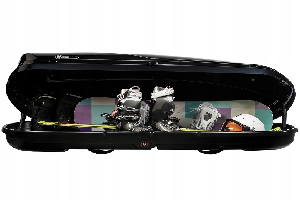 Takboks Modula WeGo 500 Dual Open Sort Blank │ Skiboks Roof Box Glossy Black Edition - 500 L – bilde 3