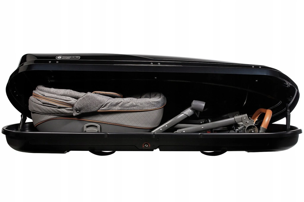 Takboks Modula WeGo 500 Dual Open Sort Blank │ Skiboks Roof Box Glossy Black Edition - 500 L – bilde 5