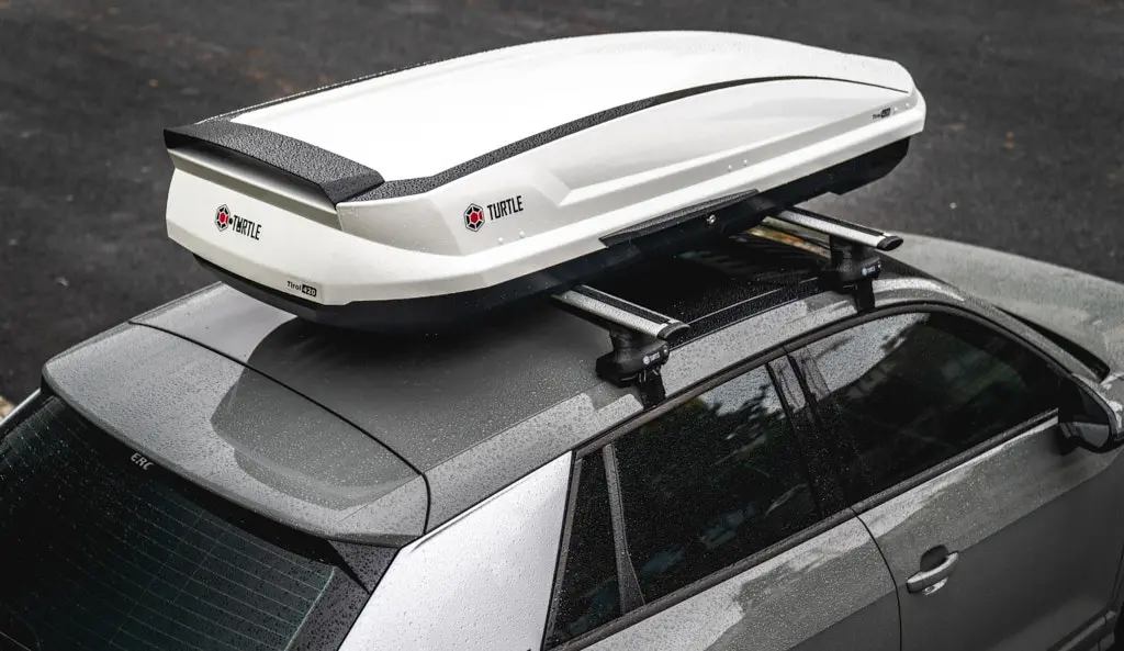Takboks Turtle Tirol 420 Hvit │ Skiboks Roof Box 420 - White Piano Edition Image 1