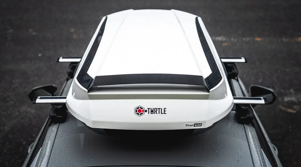Takboks Turtle Tirol 420 Hvit │ Skiboks Roof Box 420 - White Piano Edition Image 2