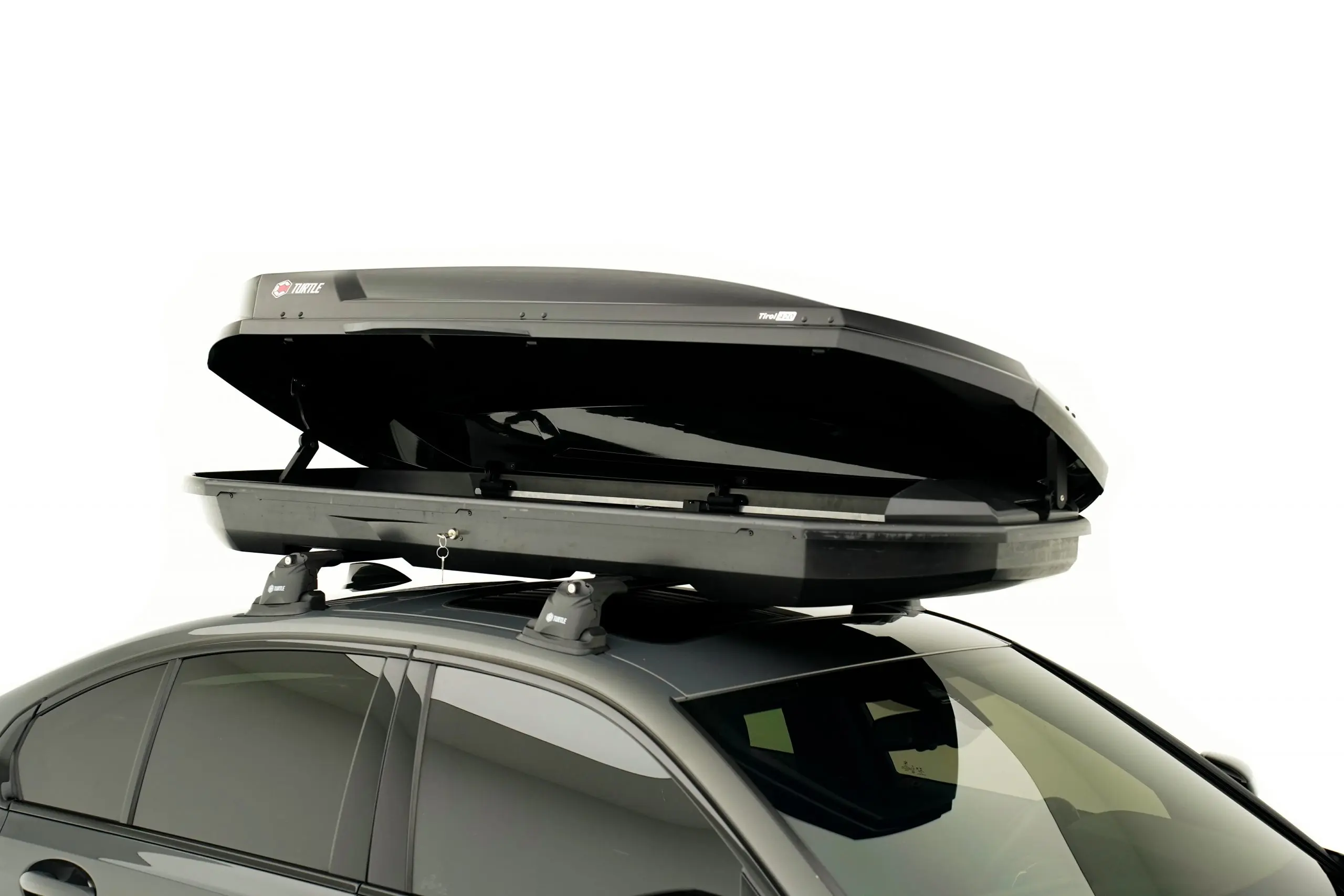 Takboks Turtle Tirol 420 Svart │ Skiboks Roof Box 420 - Black Piano Edition – bilde 5