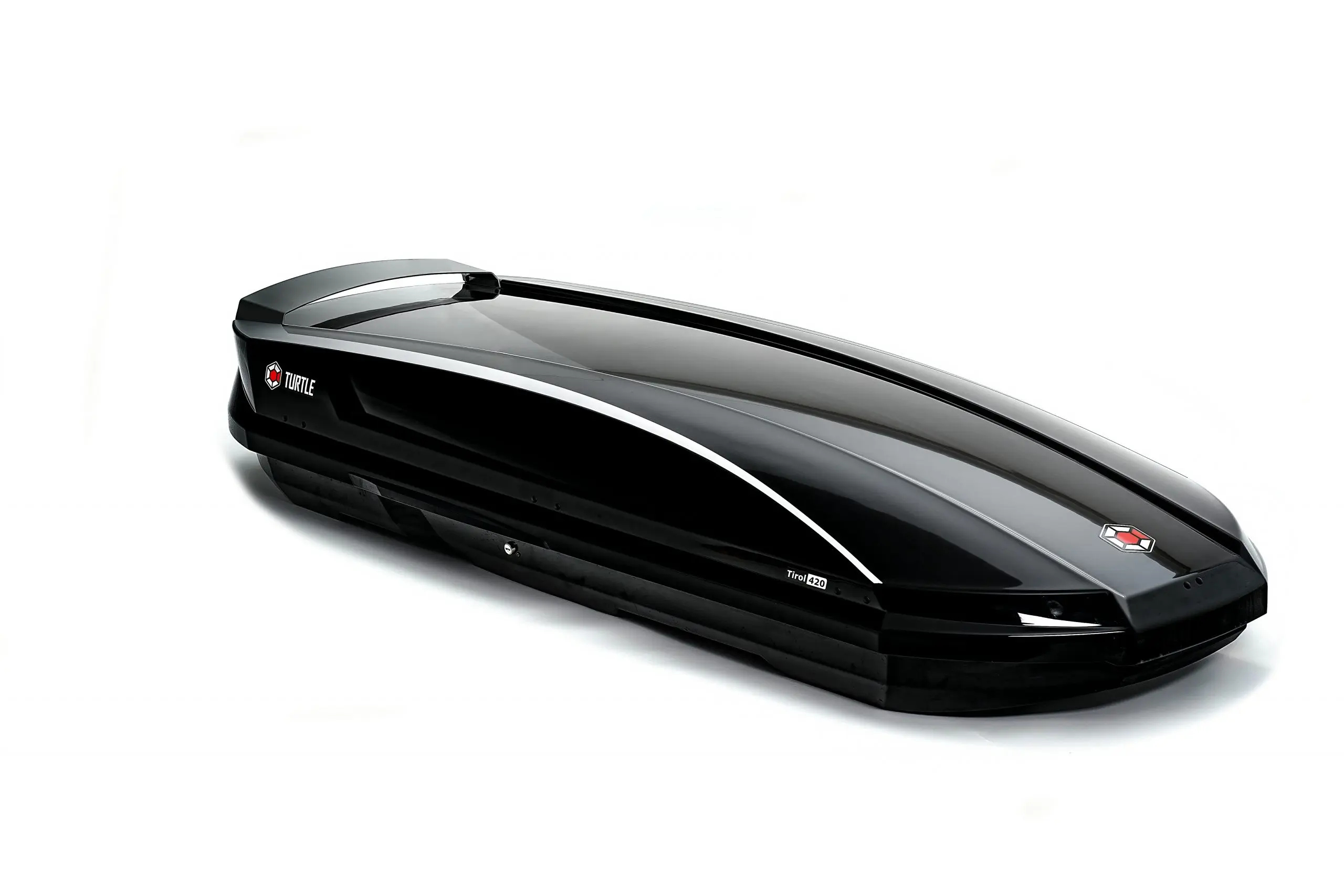 Takboks Turtle Tirol 420 Svart │ Skiboks Roof Box 420 - Black Piano Edition – bilde 6
