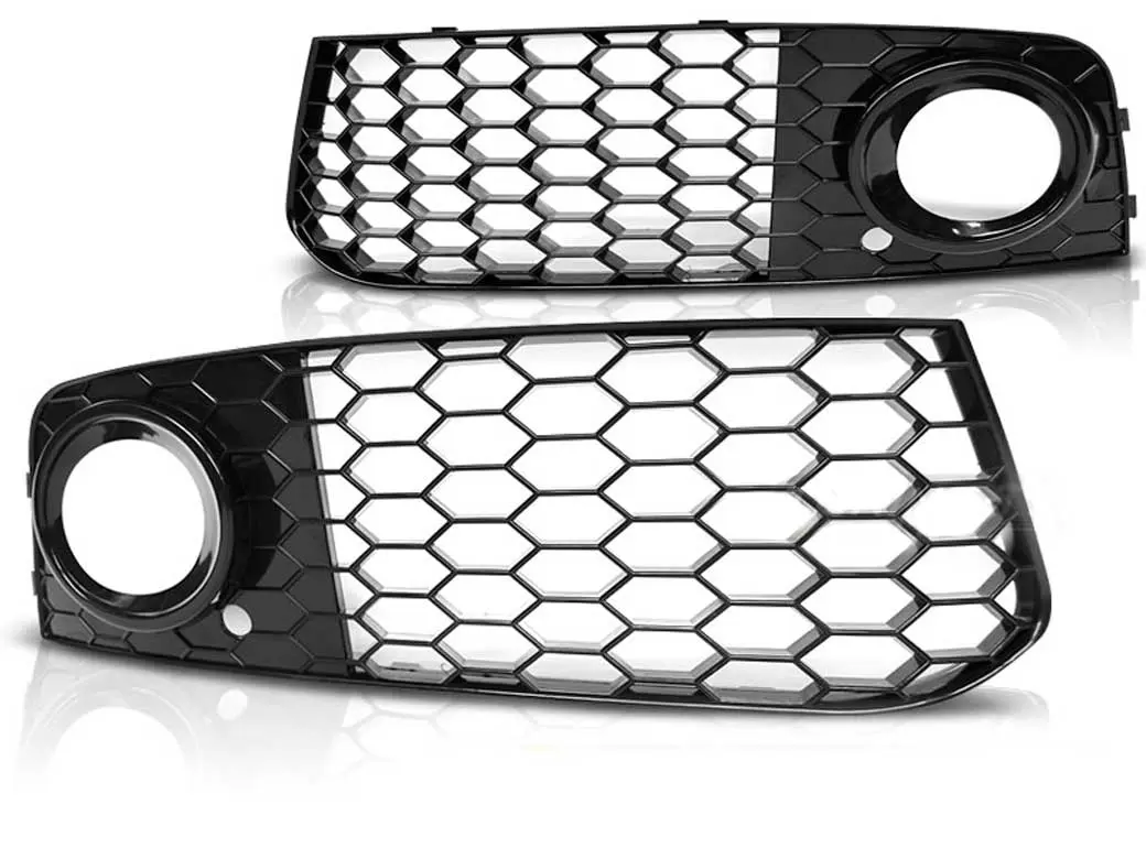 Tåkelys gitter Audi A4 B8 2007 - 2011 │ Honeycomb Design Glossy Black