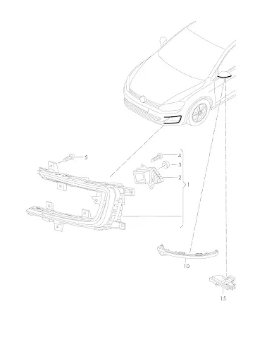 Tåkelys LED VW e-Golf 2014 - 2020 │ venstre side - med ballast Genuine® Daytime Running Light Fog – bilde 6