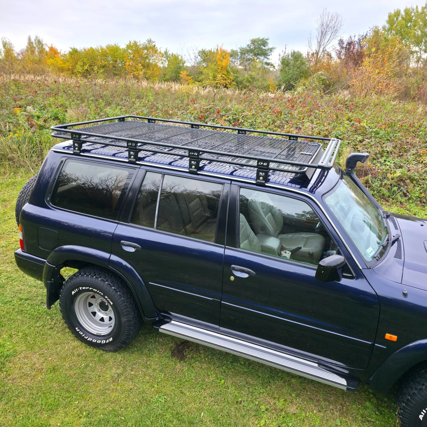 Takgrind D-G4x4 Nissan Patrol (Y60 / Y61) Long │ Takstativ plattform med stålnett - 247 x 133 cm – bilde 9
