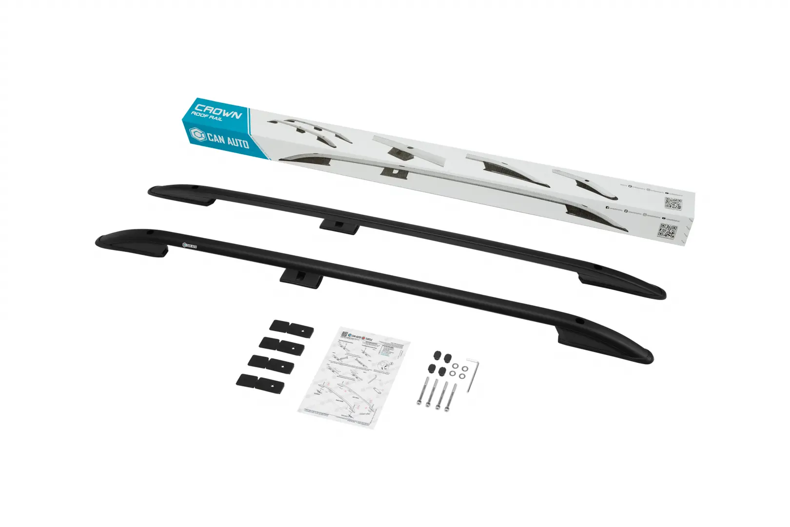 Takrails Toyota Land Cruiser J120 2002 - 2009 / J150 2009 - 2024 │ Turtle Crown Roof Rails Black - sett 2 stk. – bilde 8
