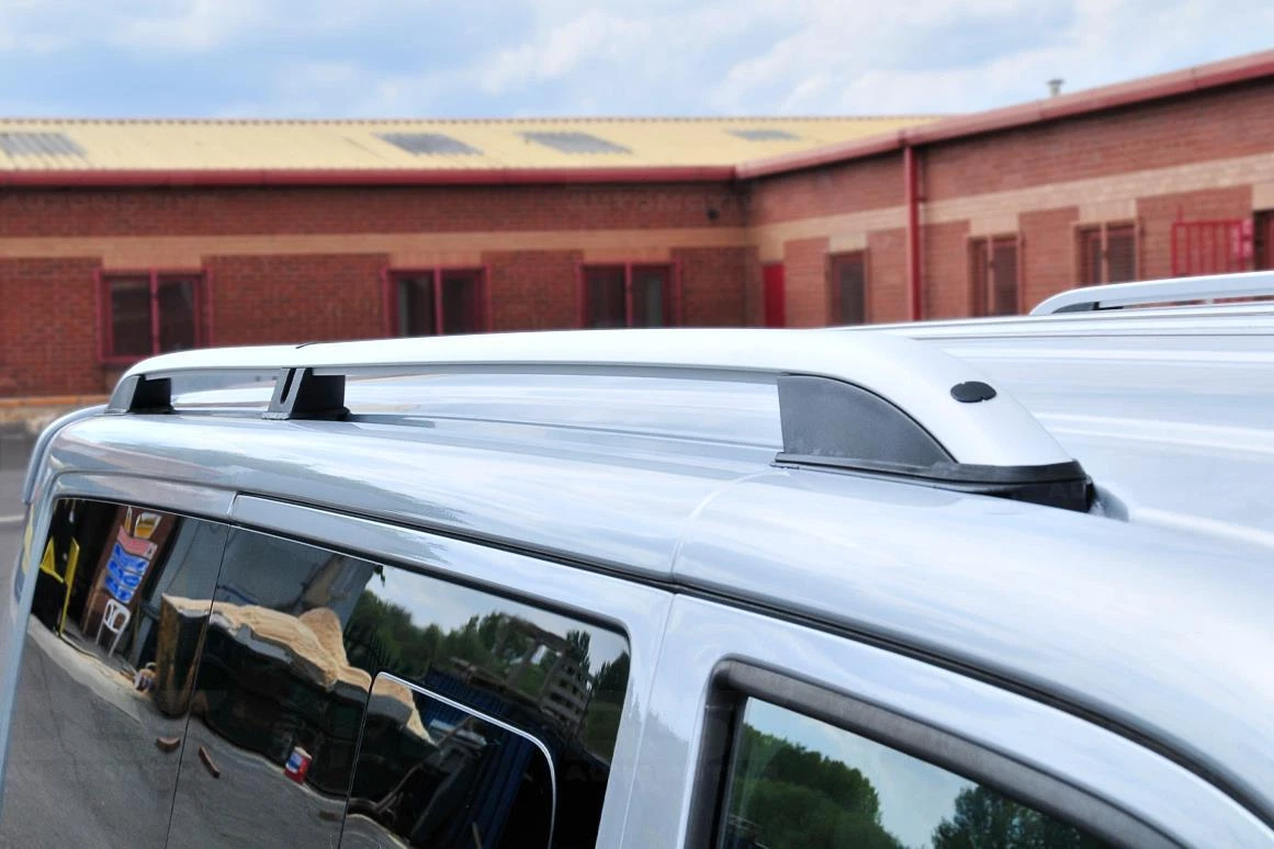 Takrails VW T5 / T6 2003 - 2021 │ for L1 Kort - Turtle Crown Roof Rails Silver - sett 2 stk. – bilde 4
