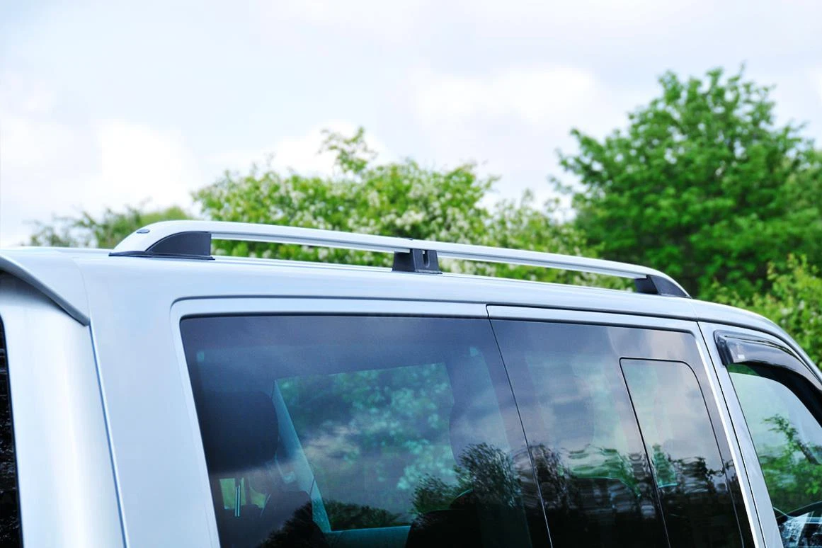 Takrails VW T5 / T6 2003 - 2021 │ for L1 Kort - Turtle Crown Roof Rails Silver - sett 2 stk. – bilde 5