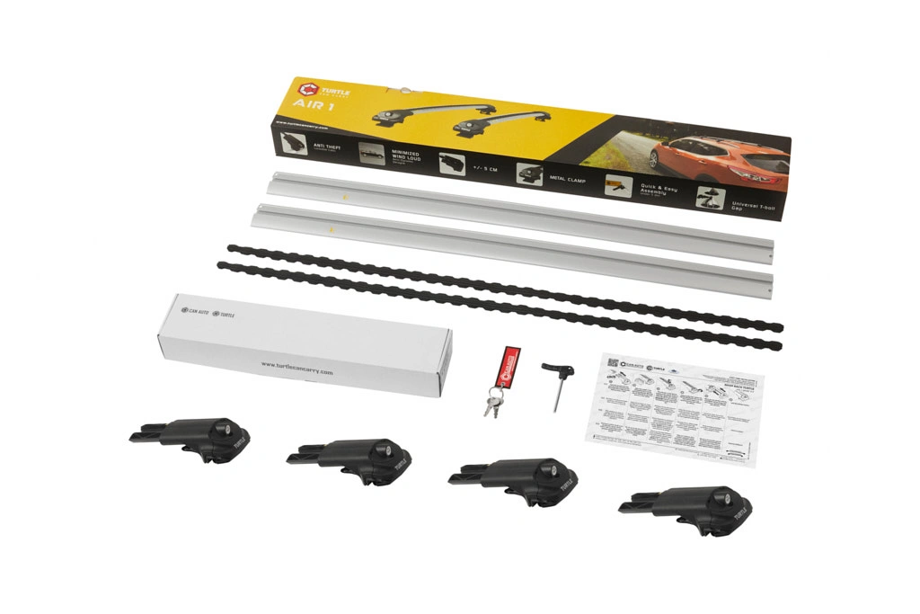 Takstativ Audi A6 Allroad C7 2011 - 2018 / Mitsubishi Pajero IV 2006 - 2021 │ Turtle Air1 Roof Rack Silver - sett 2 stk. – bilde 13