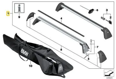 Takstativ BMW 7 (G11/G12) 2015 - 2022 | Genuine® Roof Racks - sett 2 stk. – bilde 6