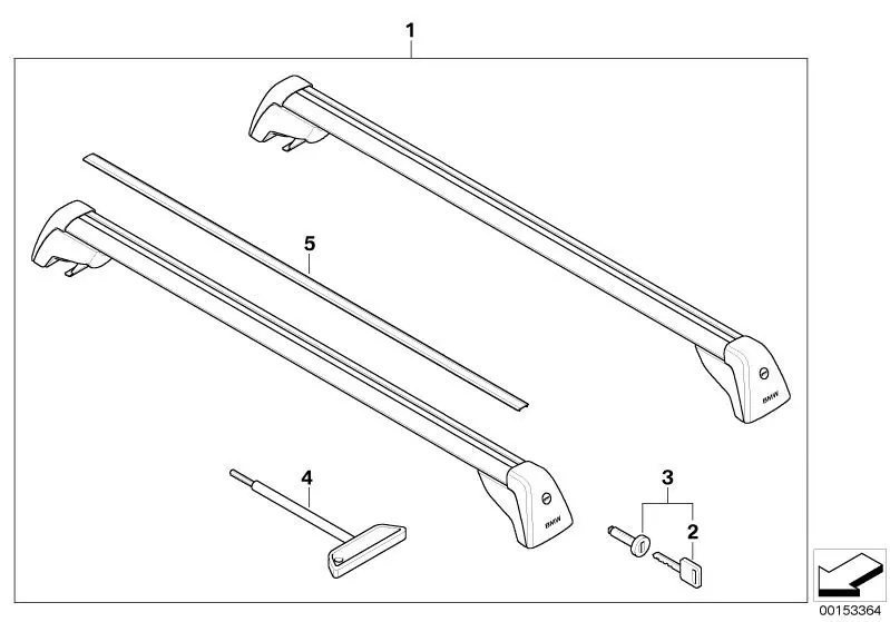 Takstativ BMW X5 (E70) 2006 - 2013 | sett 2 stk. Genuine BMW – bilde 5