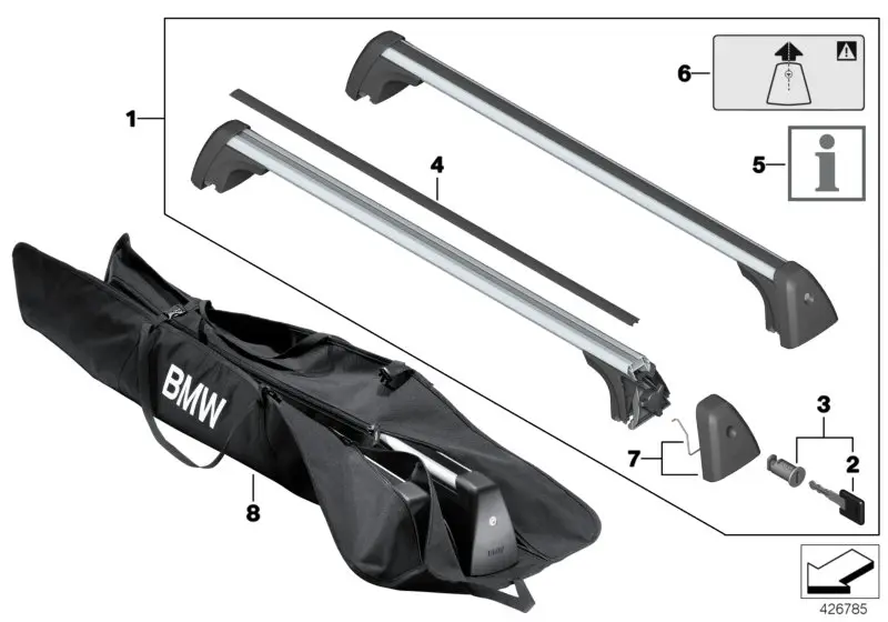 Takstativ BMW X5 (F15/F85) 2013 - 2018 │ sett 2 stk. – bilde 7