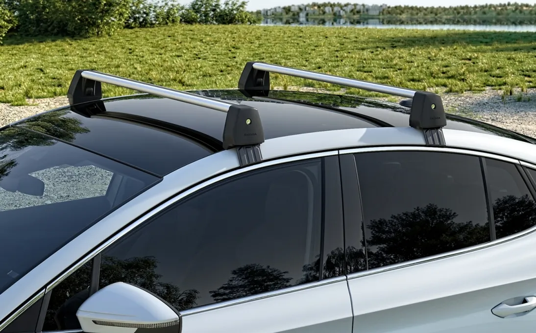 Takstativ Skoda Enyaq Coupe iV 2022 -> │ Genuine® Basic roof racks - sett 2 stk.