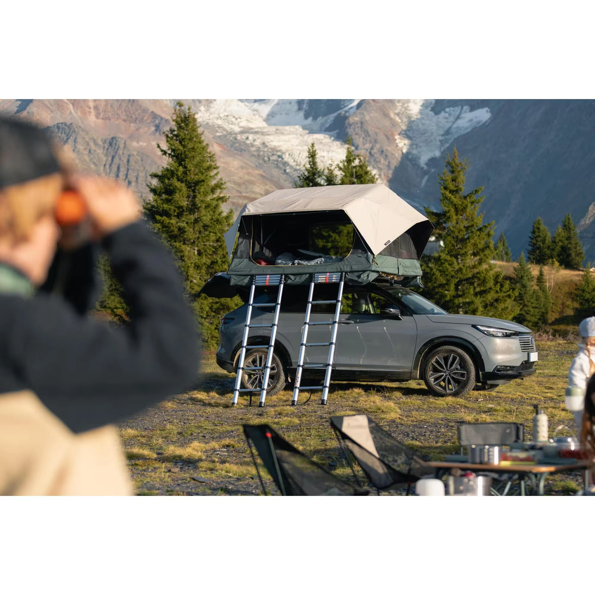 Taktelt Quechua MH500 Fresh&Black Family │ Softshell - myk softcover - Selvåpnende familietelt - 200 x 213 cm - 4-personer – bilde 3