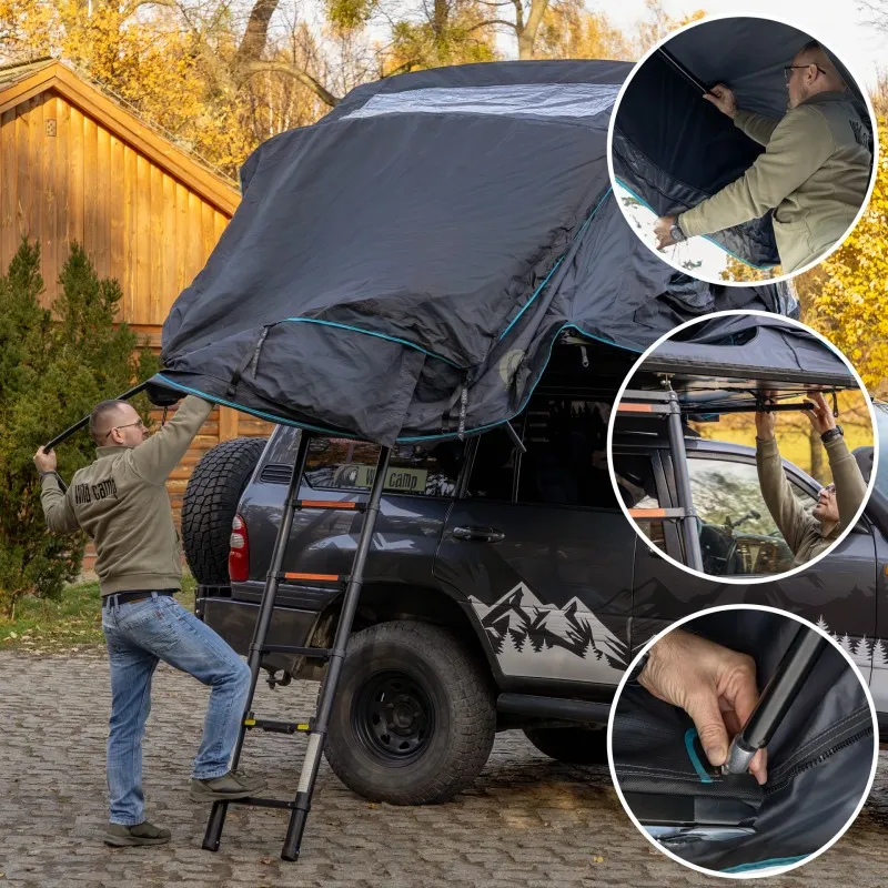 Taktelt Wild Camp Missisipi II 160 DAY & NIGHT │ grafitt - Softshell - myk softcover - 3-4 personer + antikondensmatte – bilde 9