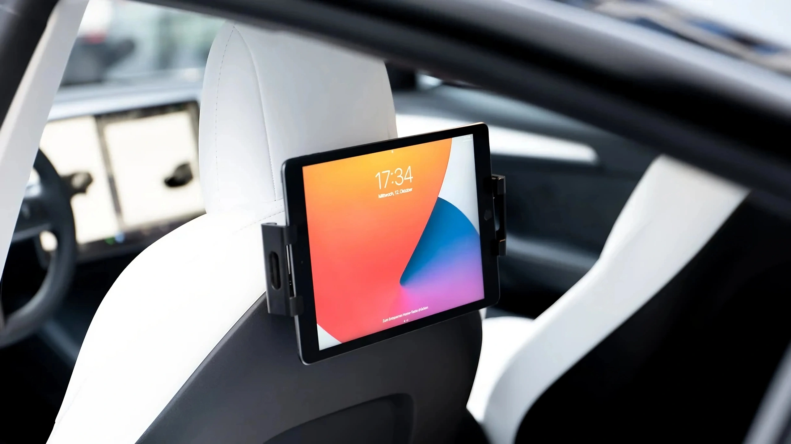 Telefon- og nettbrettholder iPad Tesla Model S 3 X Y Travel and Comfort System │ For nakkestøtte Tablet Holder Pro Image 1