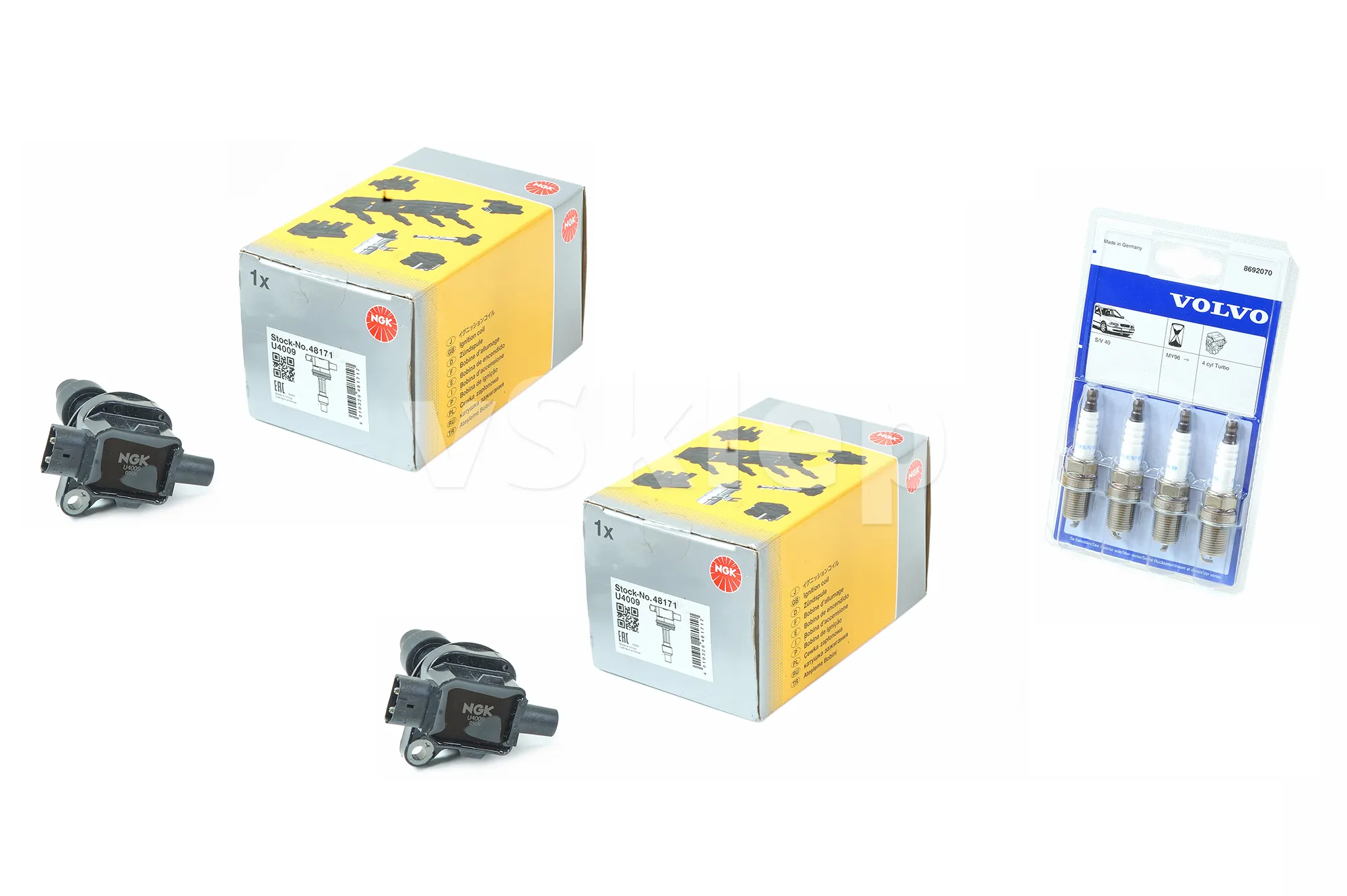 Tennplugger Genuine® + tennspoler NGK Volvo S40/V40 1998-2004 │ Turbo B4194T/B4204T (8692070, 8670057, 272344)